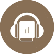 Headphones embracing book symbol